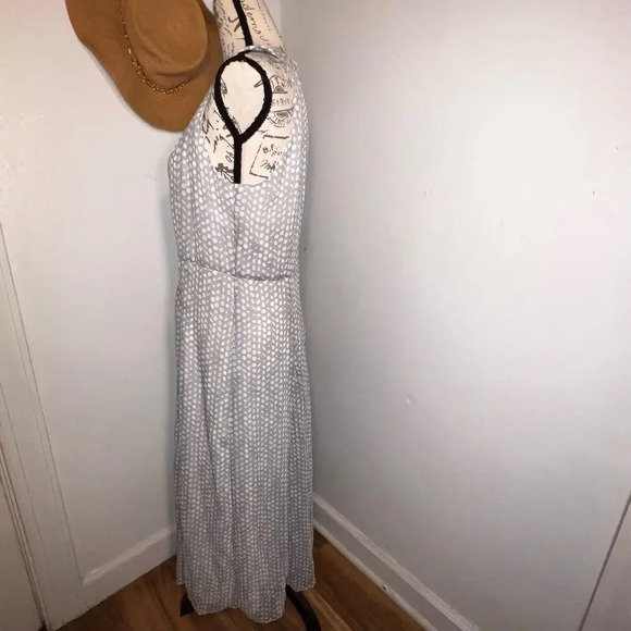 Tommy Hilfiger,10, grey white polkadot high neck sheer chiffon lined maxi dress - Picture 3 of 10